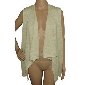 Arizona Jean Co Sweater Vest Womens Size Medium Ivory open front asymmetrical